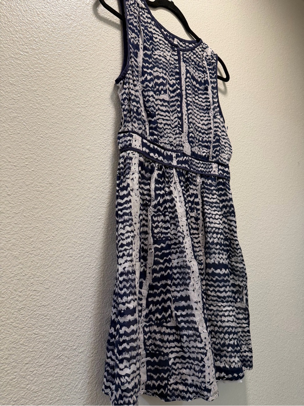 Trina Turk Linen Navy and White Sleeveless Mini Dress Perfect for the Beach